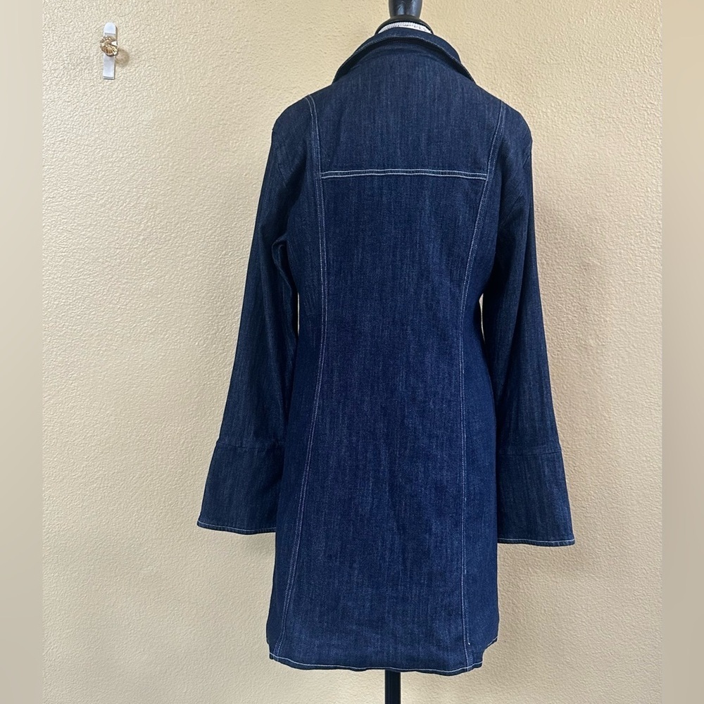 Pilcro (Anthropologie) Tie-Front Dark Blue Denim Tunic Blouse Medium Like New! - Picture 8 of 9